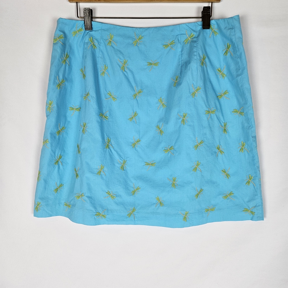 Talbots Blue A-Line Mini Skirt Casual Resort Wear